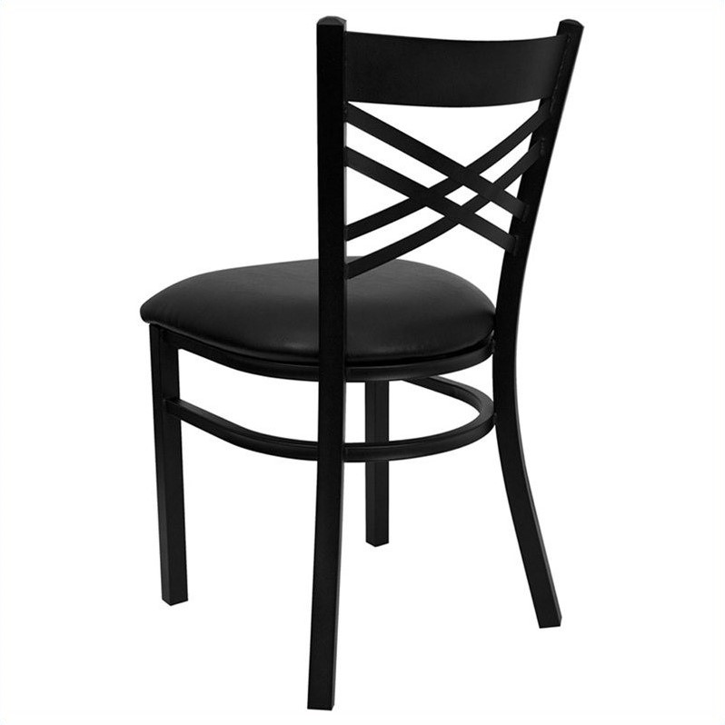 Back Metal Dining Chair in Black - XU-6FOBXBK-BLKV-GG