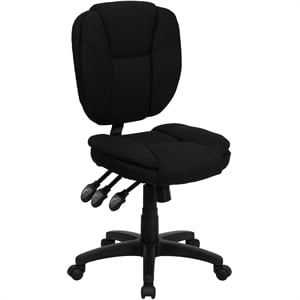 Flash Furniture Mid Back Ergonomic Office Swivel Chair in Black
