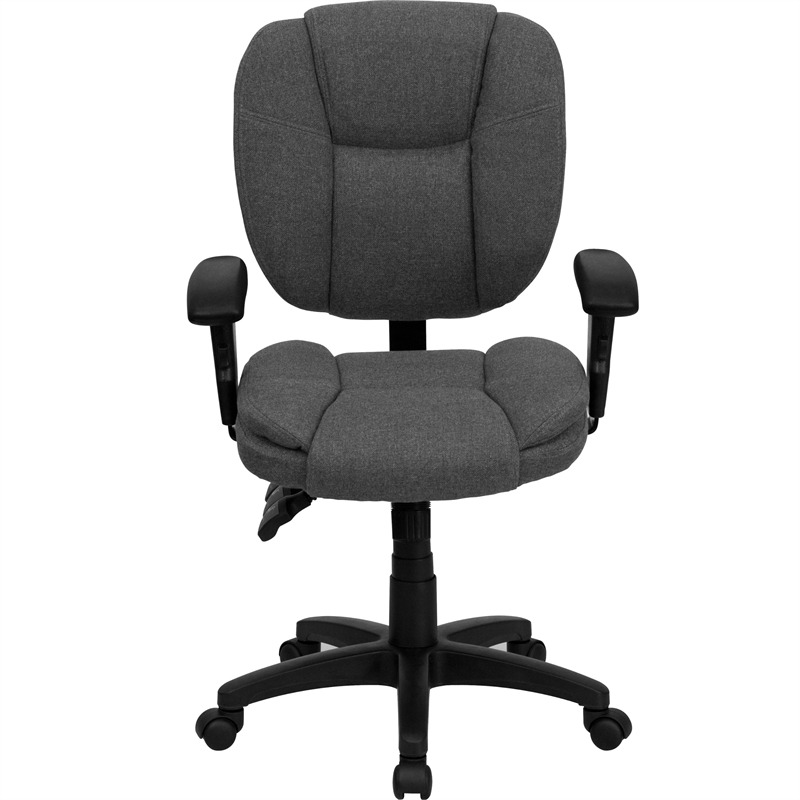 Flash Furniture Mid Back Ergonomic Task Office Chair with Arms in Gray