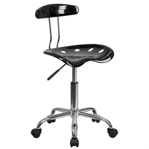 Flash Furniture Vibrant Computer Office Swivel Chair in Black and Chrome
