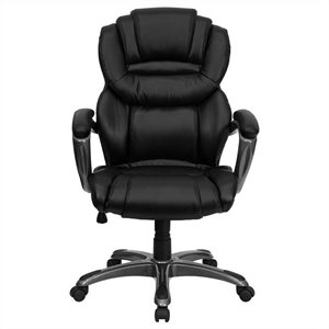 flash furniture contemporary high back leather padded office swivel chair with loop arms