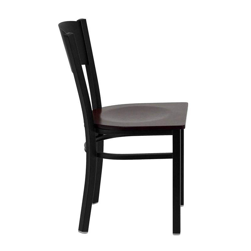 Flash Furniture Hercules Circle Back Metal Dining Chair in Mahogany