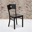 Flash Furniture Hercules Circle Back Metal Dining Chair in Mahogany