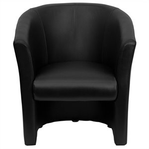 flash furniture barrel shaped guest chair in black