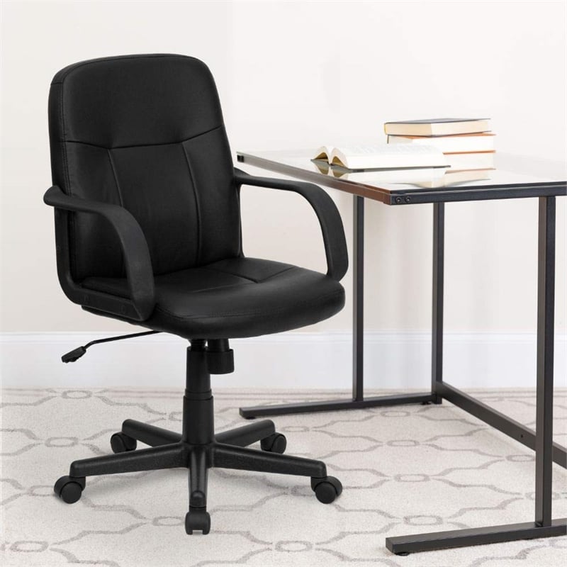 Flash Furniture Mid Back Glove Vinyl Executive Office Chair in Black