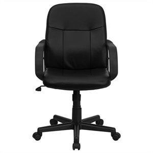 flash furniture contemporary glove faux leather executive office swivel chair in black