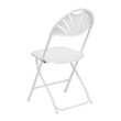 Flash Furniture Hercules Plastic Fan Back Folding Chair in White
