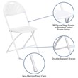 Flash Furniture Hercules Plastic Fan Back Folding Chair in White
