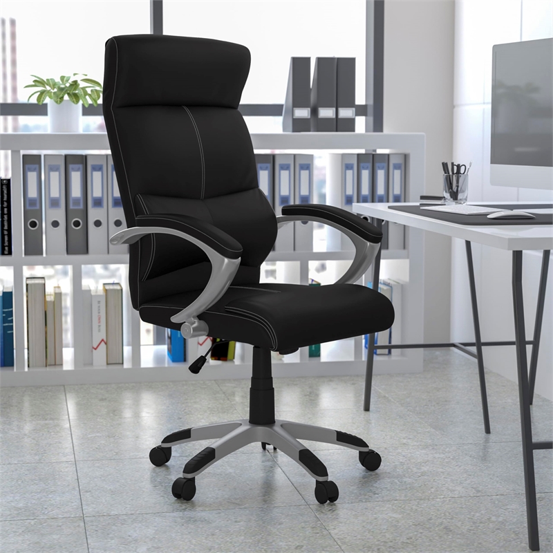 Flash Furniture High Back Executive Office Chair with Black Leather