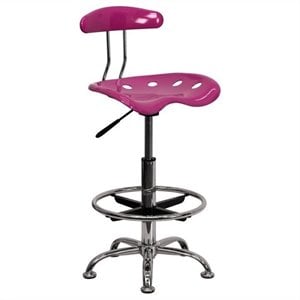 flash furniture contemporary adjustable vibrant tractor seat drafting chair with chrome base
