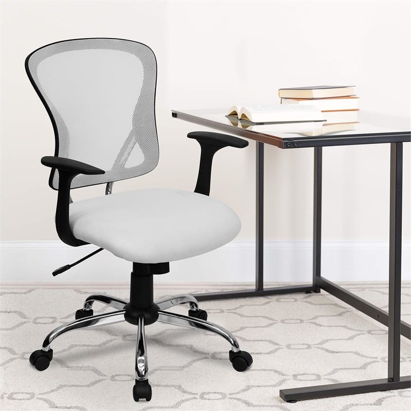 Flash Furniture Mid Back Mesh Office Chair in White
