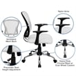 Flash Furniture Mid Back Mesh Office Chair in White