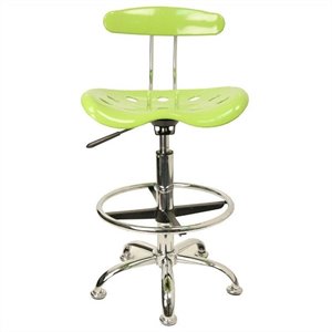 flash furniture contemporary adjustable vibrant tractor seat drafting chair with chrome base