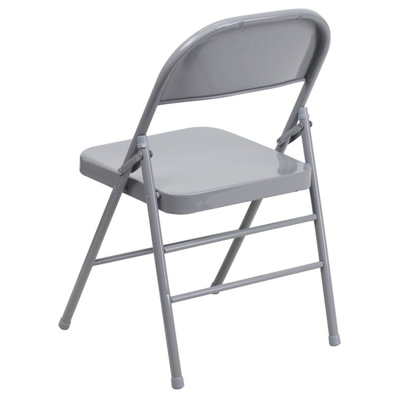 Flash Furniture Hercules Metal Folding Chair in Gray