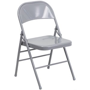 flash furniture hercules metal folding chair in gray