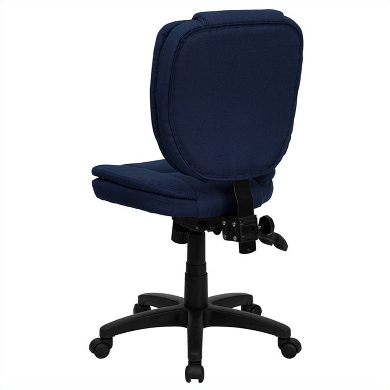 Flash Furniture Mid Back Ergonomic Office Swivel Chair in Navy Blue
