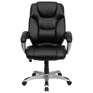 flash furniture contemporary chic leather executive office swivel chair in black