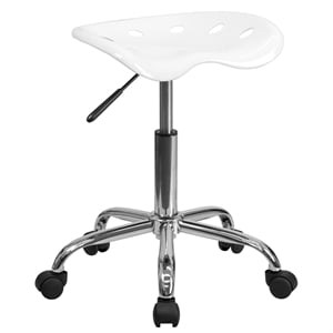 Flash Furniture Vibrant Chrome Adjustable Bar Stool in White