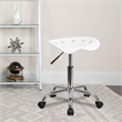 Flash Furniture Vibrant Chrome Adjustable Bar Stool in White