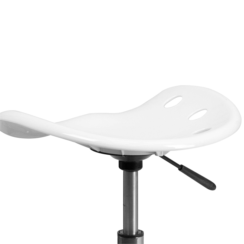 Flash Furniture Vibrant Chrome Adjustable Bar Stool in White