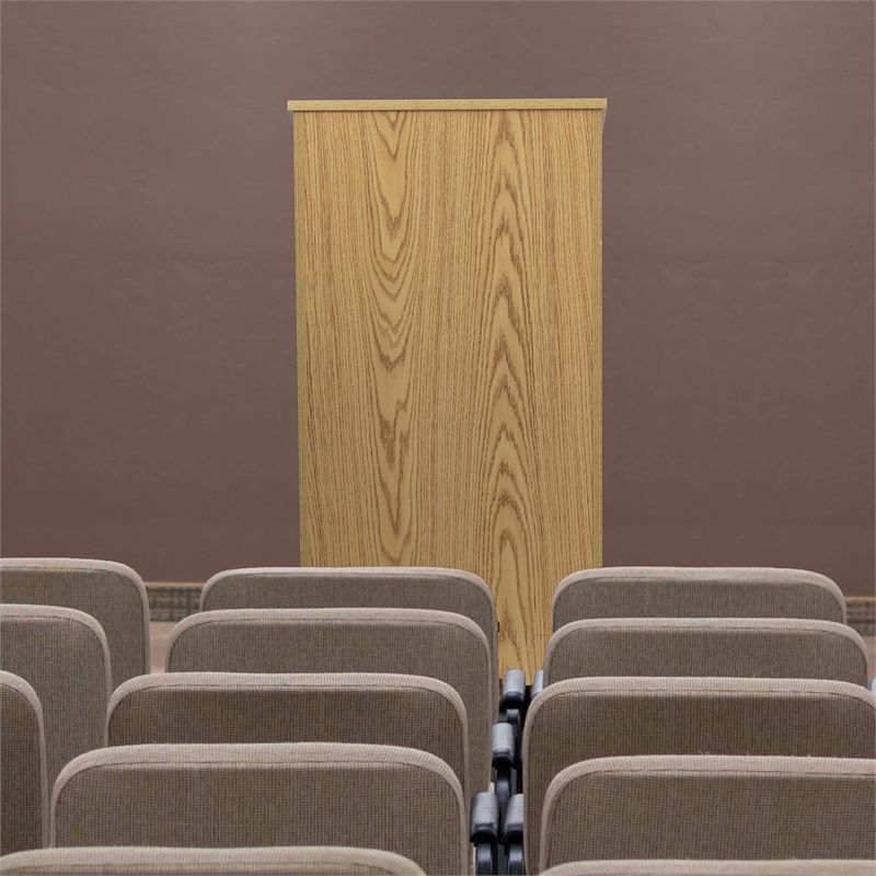 Flash Furniture Stand-Up Full Podium in Oak