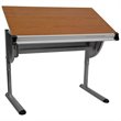 Flash Furniture Adjustable Drawing and Drafting Table in Pewter