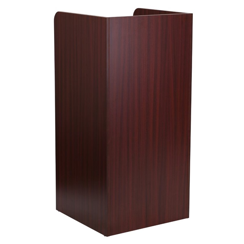 Flash Furniture Wood Tray Top Receptacle in Mahogany