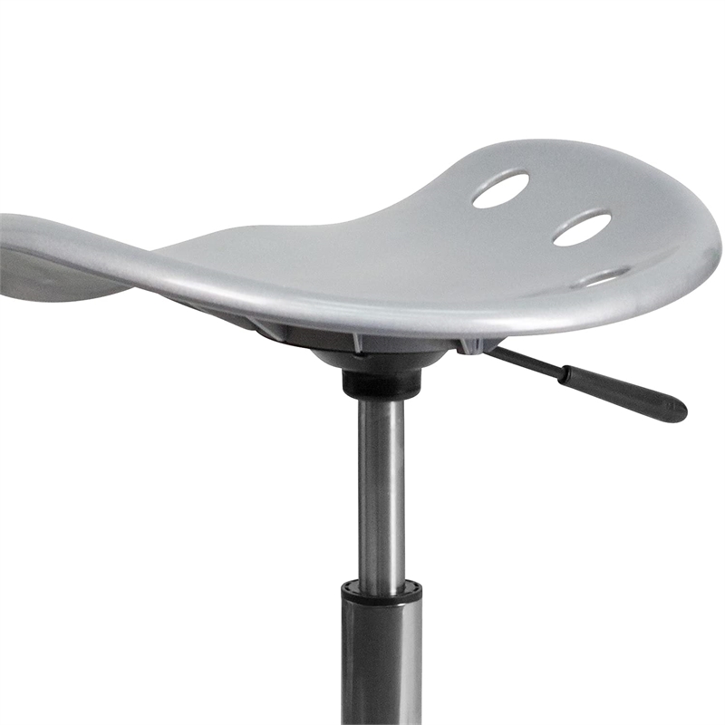 Flash Furniture Vibrant Chrome Adjustable Bar Stool in Silver