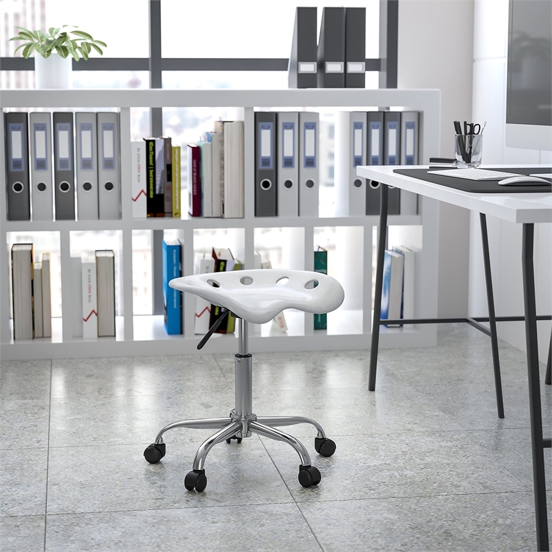 Flash Furniture Vibrant Chrome Adjustable Bar Stool in Silver