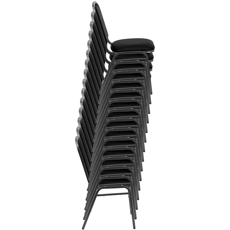 Flash Furniture Hercules Series Stacking Banquet Stacking Chair in Black