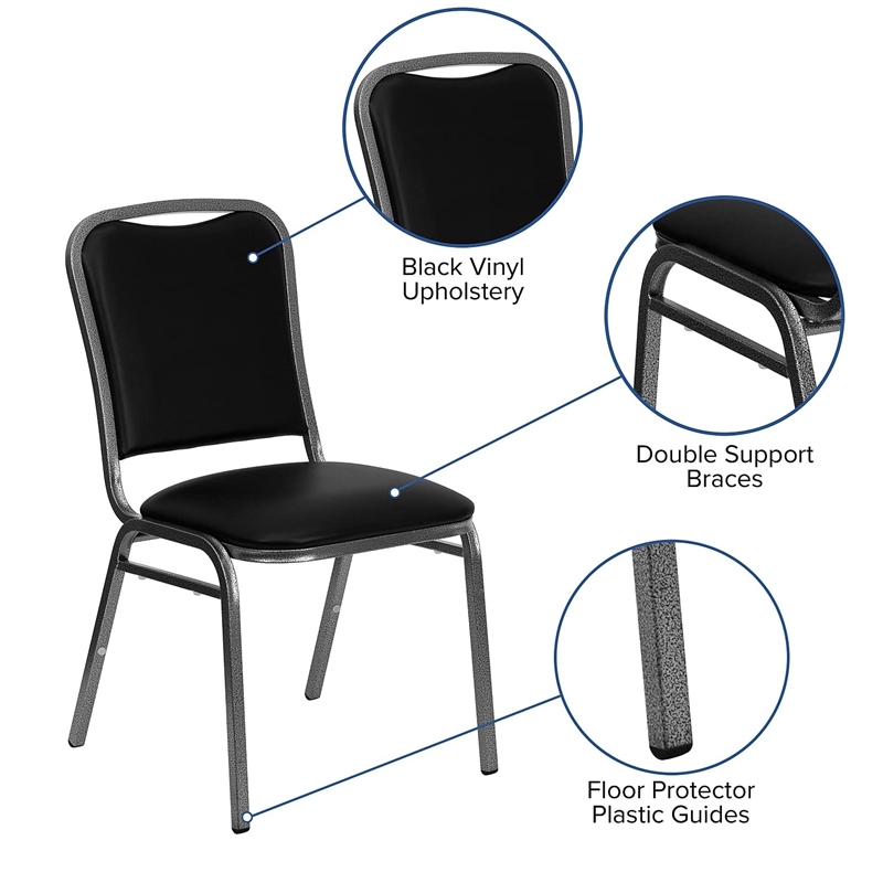 Flash Furniture Hercules Series Stacking Banquet Stacking Chair in Black