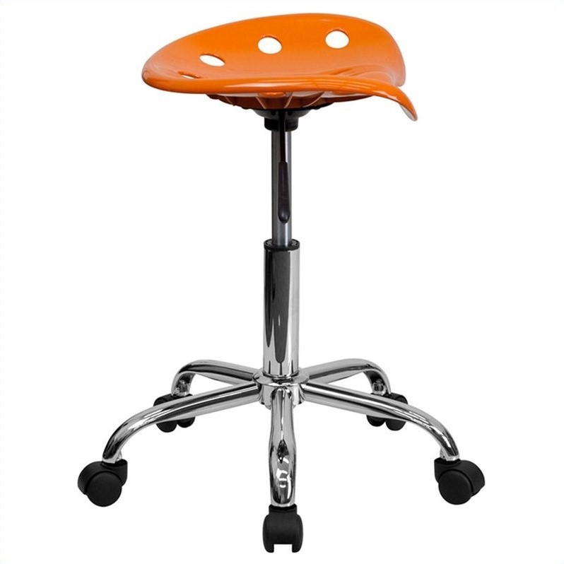 Flash Furniture Vibrant Adjustable Bar Stool in Orange