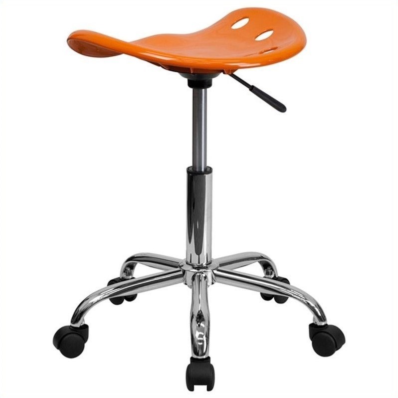 Flash Furniture Vibrant Adjustable Bar Stool in Orange
