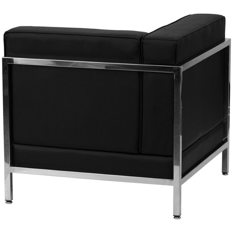 Flash Furniture Hercules Imagination Leather Tufted Left Corner Chair in Black