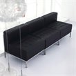 Flash Furniture Hercules Imagination Leather Tufted Left Corner Chair in Black