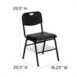 Flash Furniture Hercules Plastic Classroom Chair with Book Basket in Black