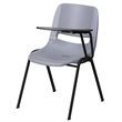 Flash Furniture Plastic Classroom Chair in Gray with Left Arm Tablet
