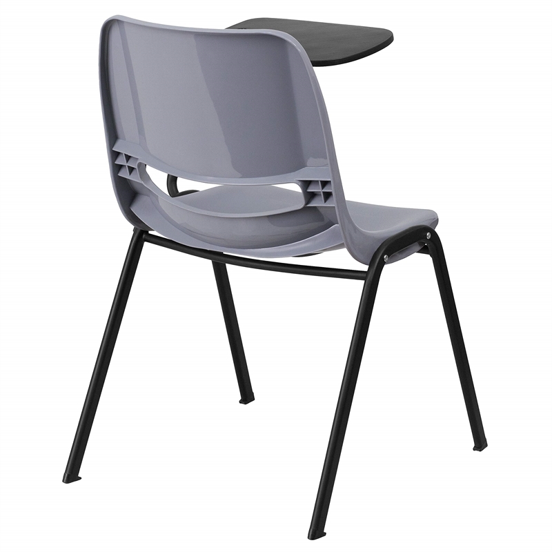 Flash Furniture Plastic Classroom Chair in Gray with Left Arm Tablet
