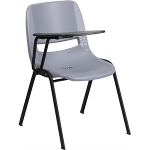 flash furniture contemporay plastic shell back classroom chair with right arm tablet
