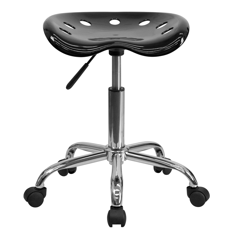 Flash Furniture Vibrant Adjustable Bar Stool in Black