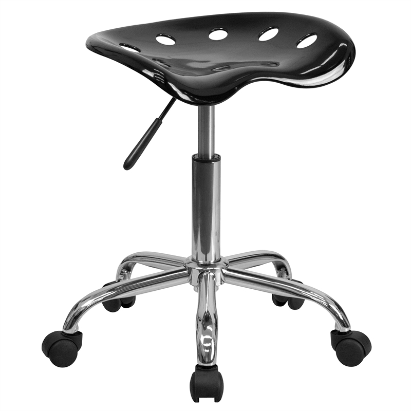 Flash Furniture Vibrant Adjustable Bar Stool in Black