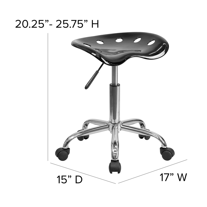 Flash Furniture Vibrant Adjustable Bar Stool in Black
