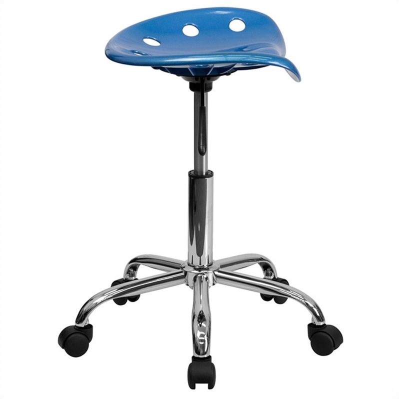 Flash Furniture Vibrant Adjustable Bar Stool in Bright Blue