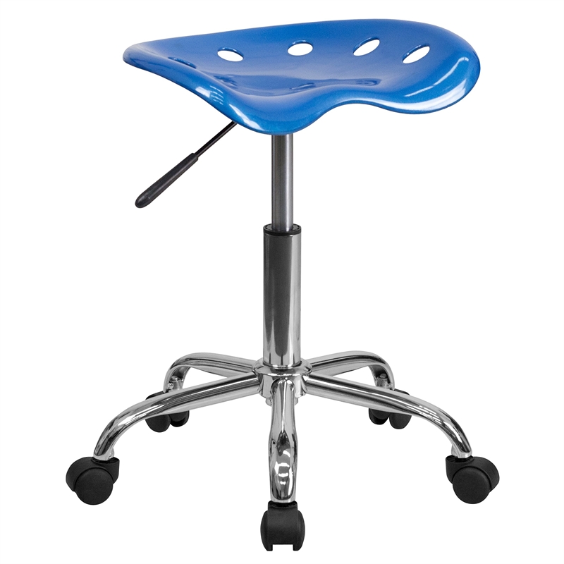 Flash Furniture Vibrant Adjustable Bar Stool in Bright Blue