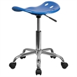 Flash Furniture Vibrant Adjustable Bar Stool in Bright Blue
