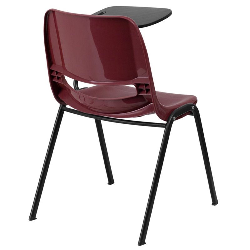 Flash Furniture Plastic Classroom Chair in Burgundy with Left Arm Tablet