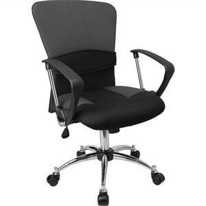 flash furniture contemporary mid back mesh office swivel chair in black