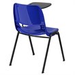 Flash Furniture Plastic Classroom Chair in Blue with Left Arm Tablet