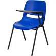 Flash Furniture Plastic Classroom Chair in Blue with Left Arm Tablet
