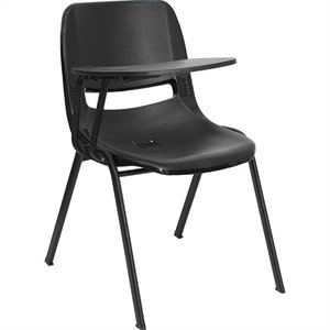 flash furniture contemporay plastic shell back classroom chair with right arm tablet